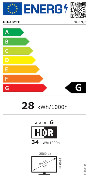 Energie-Label Gigabyte MO27Q2 (2560 x 1440 Pixel, 27")