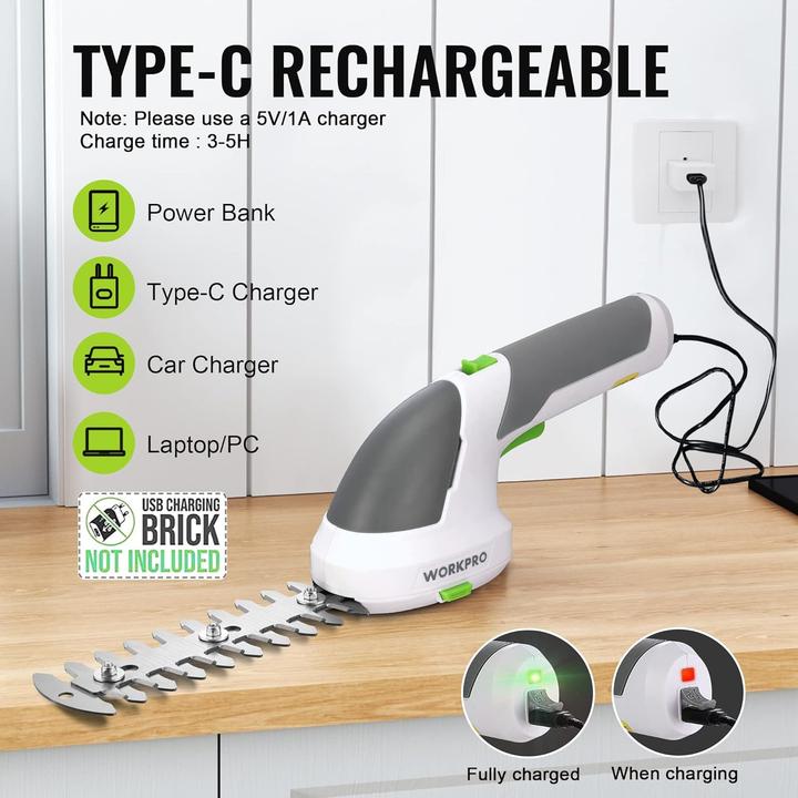 Produktbild Workpro Akku-Gartenschere mit 2 Messern