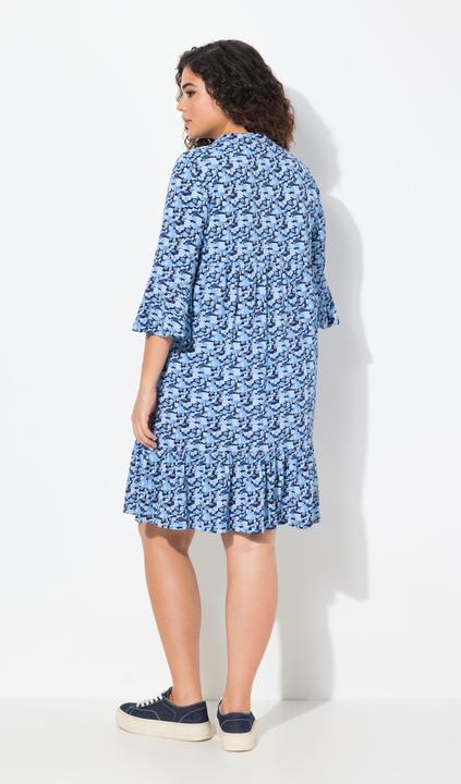 Produktbild Ulla Popken Jerseykleid, A-Linie, Tunika-Ausschnitt, 3/4-Arm (50, 52)