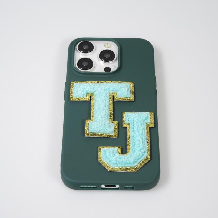 Produktbild PhoneLook Sticker Aufkleber für Handy/Tablet/Computer 3D gestickt Türkis Buchstabe O