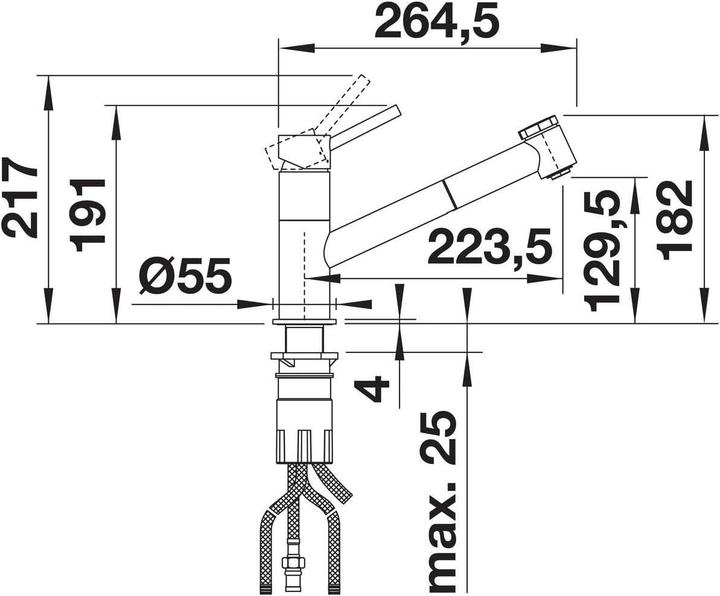Actual product image Blanco Pull-Down Kitchen Faucet with Adjustable Spray Head and Ceramic Cartridge