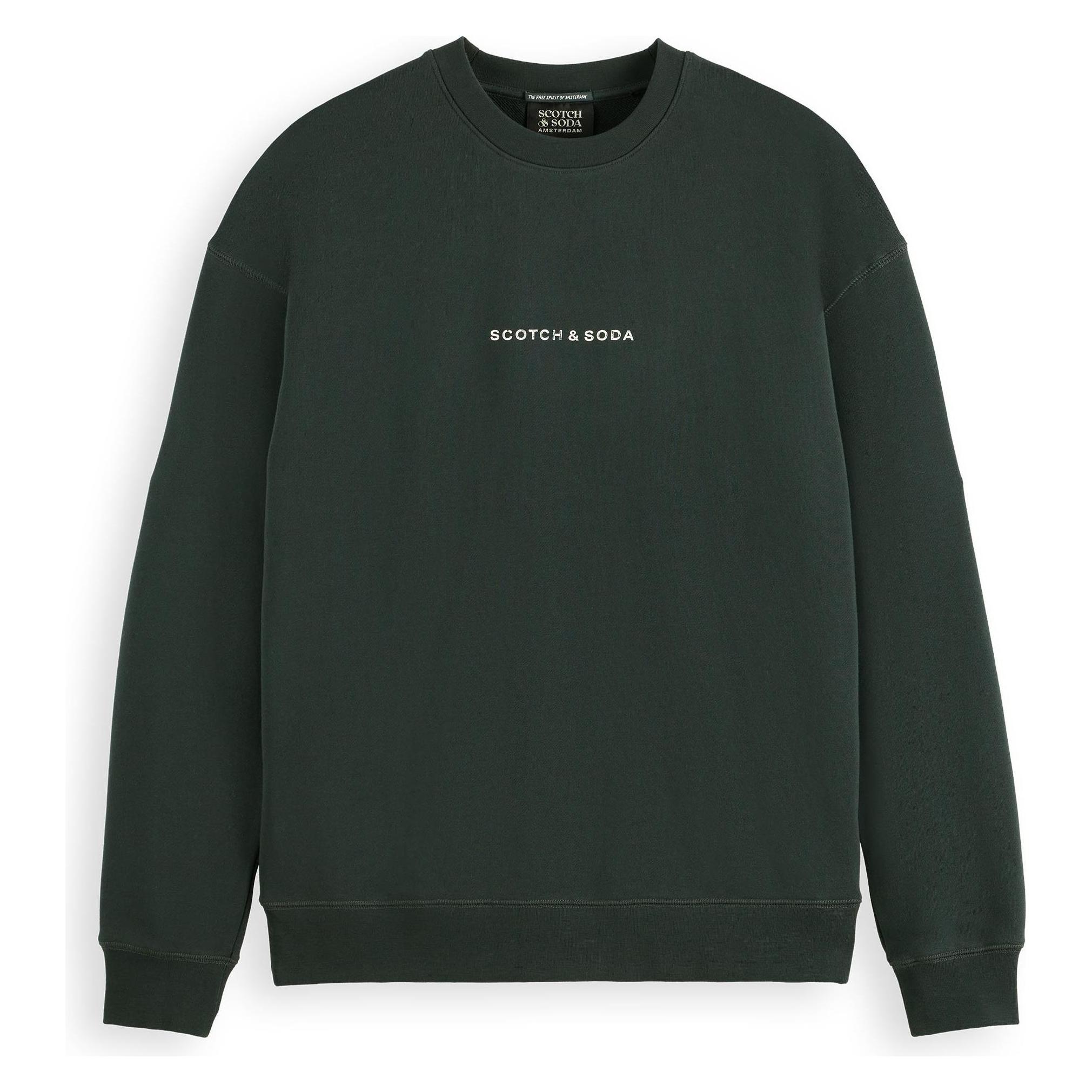 Scotch & Soda, Mannen, Springer, Core - Logo Front Borst Sweat, Groen, (Xxl)