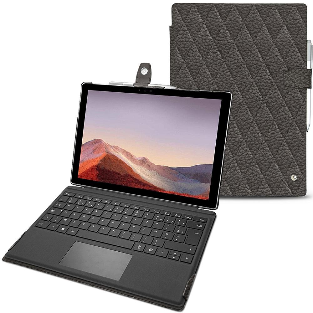 Noreve Lederschutzhülle (Microsoft Surface Pro 7), Tablet Hülle, Grau