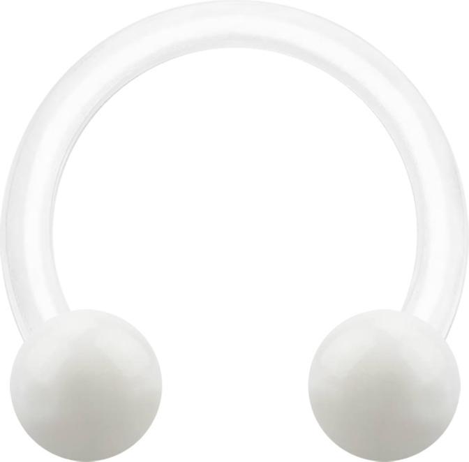 Immagine prodotto Star Piercing Micro Circular Barbell weiss mit zwei Kugeln (Materiale sintetico)