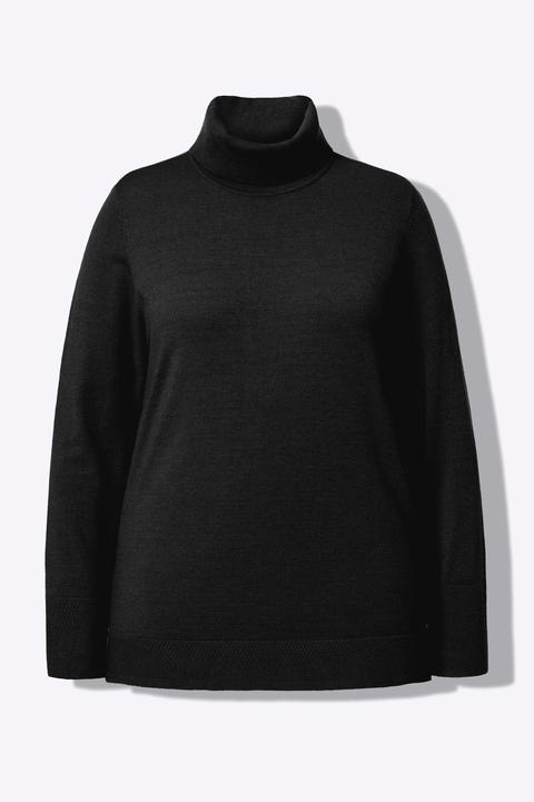 Produktbild Ulla Popken Rollkragenpullover, breite Rippbündchen, Langarm (58)