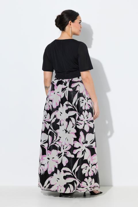 Produktbild Ulla Popken Maxikleid, Ausbrenner, V-Ausschnitt, Halbarm (58, 60)