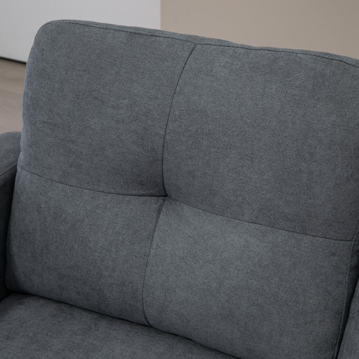 Actual product image Homcom Ecksofa Polyester, Schaumstoff Dunkelgrau (Corner sofa)