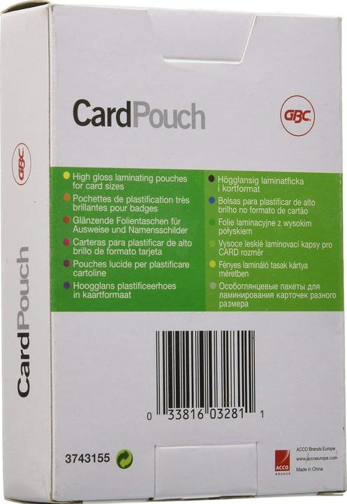 Image du produit GBC Pochette de plastification (8 x 12 cm, 100 pcs, 125 µm)