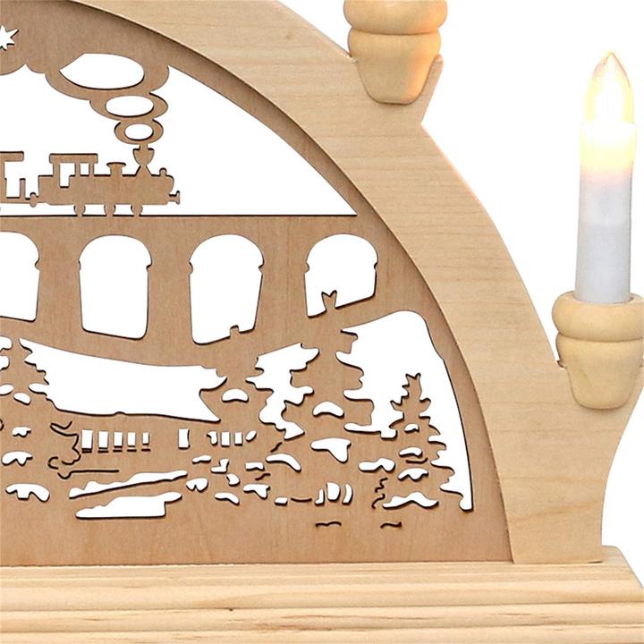 Produktbild SIGRO Holz Schwibbogen, Spitzkerzen 45 cm