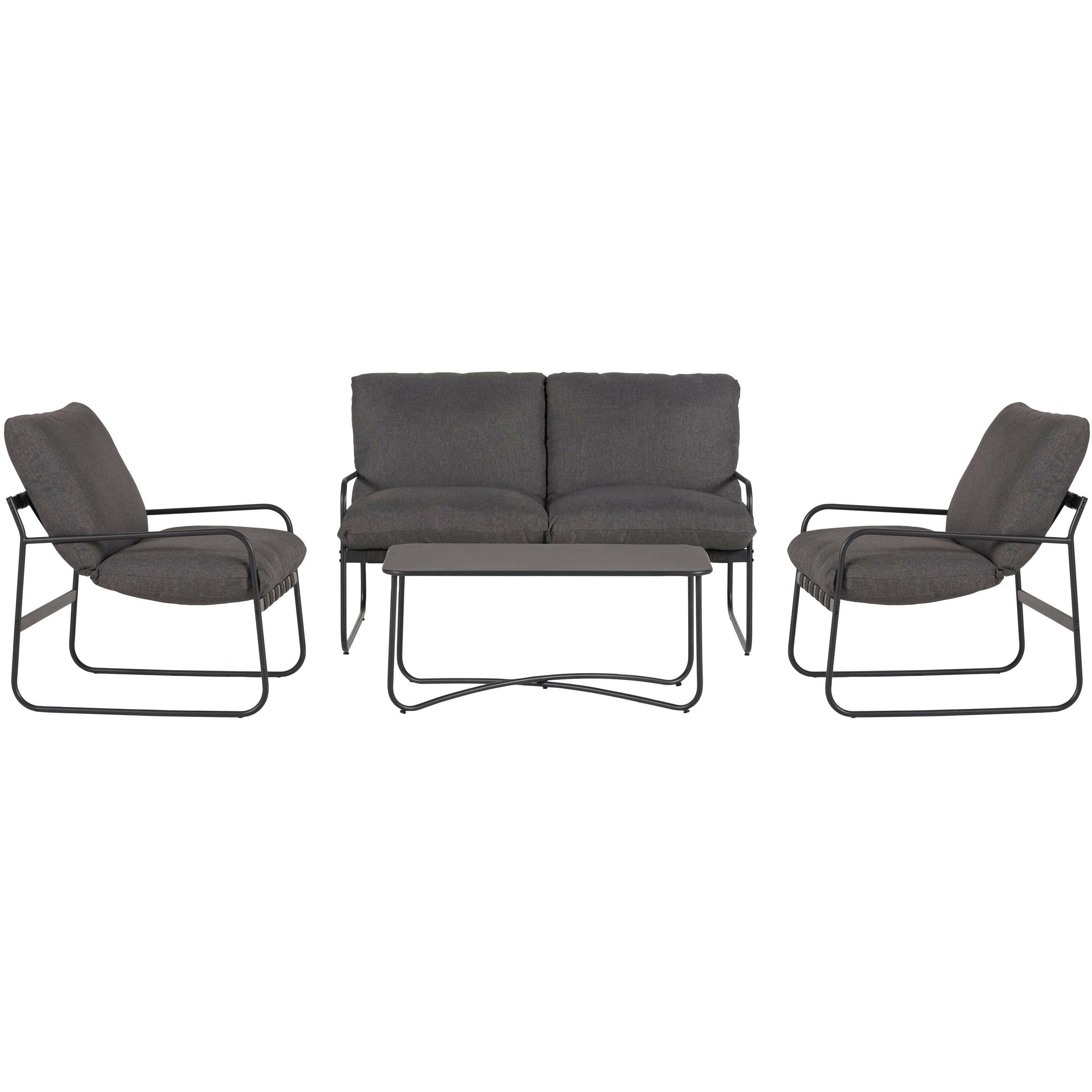 Thumbnail - Schou, Gartenlounge, Loungeset Theodor Deluxe, Set 4-teilig, Schwarz/Grau
