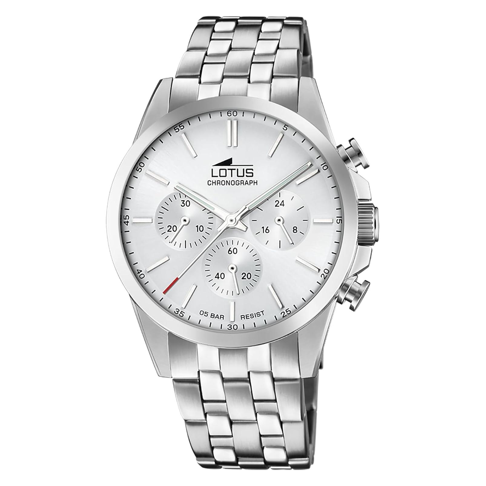 Lotus, Armbanduhr, 18989/1, Weiss, Silber, (Chronograph, 41 mm)