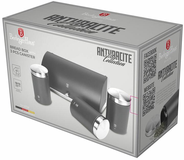 Actual product image BerlingerHaus Haus 4-teiliges Brotkasten- und Vorratsdosen Set Anthracite Collection