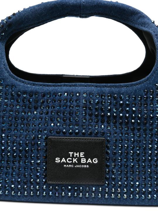 Actual product image Marc Jacobs the mini sack denim handbag with crystals