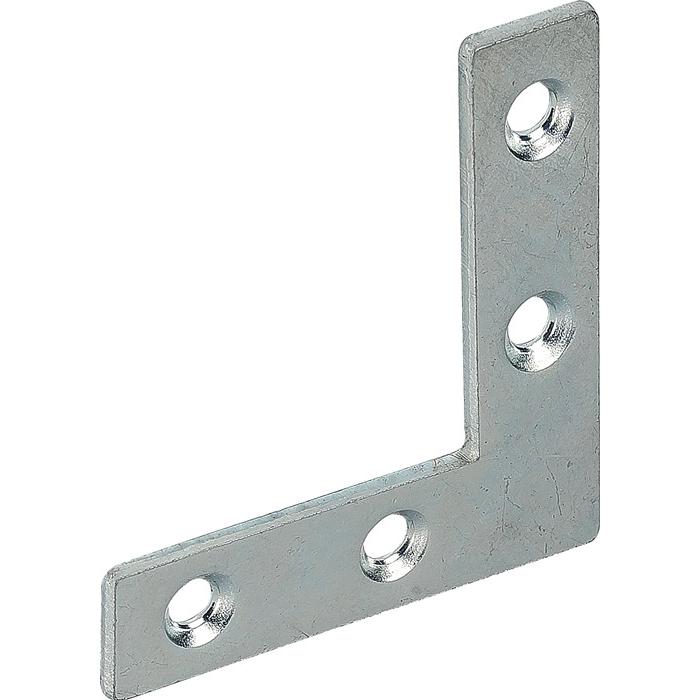 Thumbnail - Vormann, Baubeschläge + Holzverbinder, Flachwinkel Länge 75 x 75 mm Breite 12 mm Stärke 1,5 mm Stahl blau verzinkt (T-Fl...