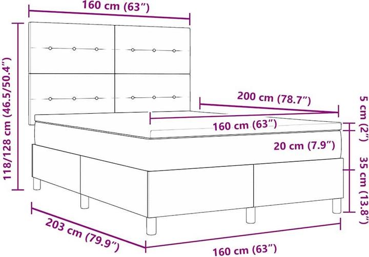 Produktbild vidaXL Bettmatratze (160 x 200 cm)