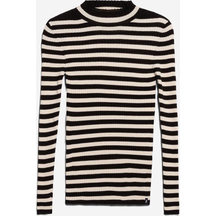 Produktbild Armedangels Alaania Pullover Stand-Up Collar Black/Oatmilk (L)