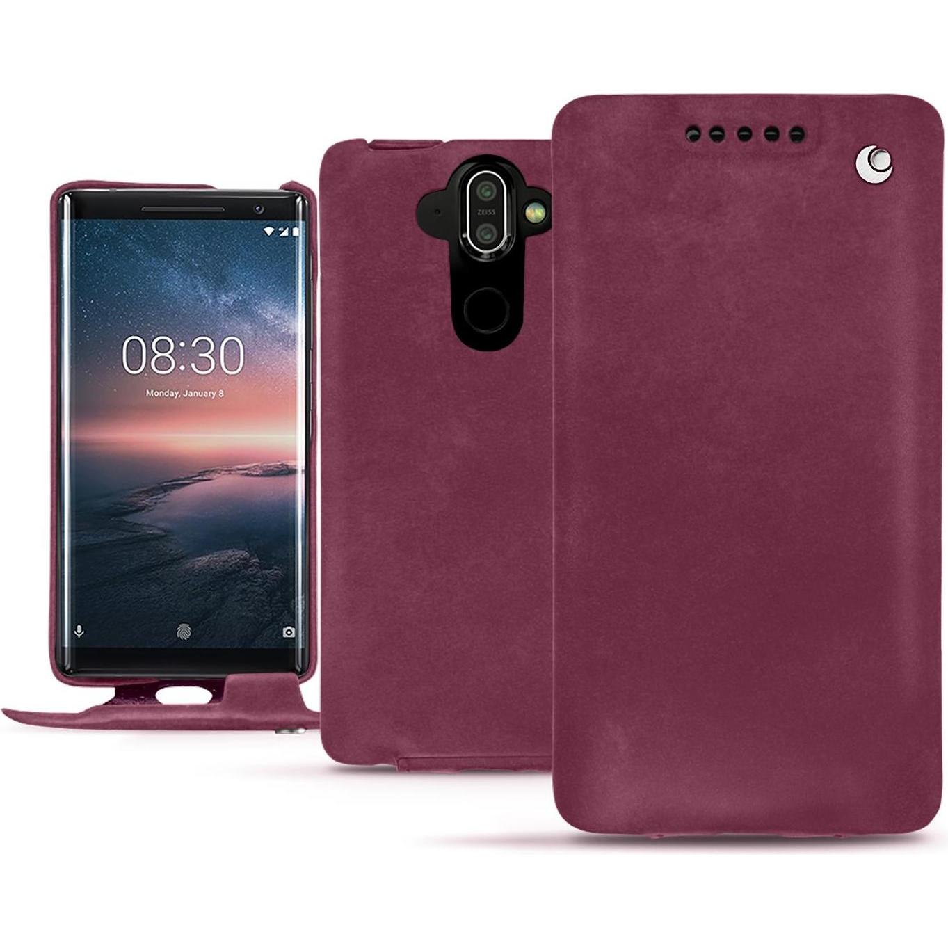 Noreve Lederschutzhülle vertikal (Nokia 8 Sirocco), Smartphone Hülle, Violett