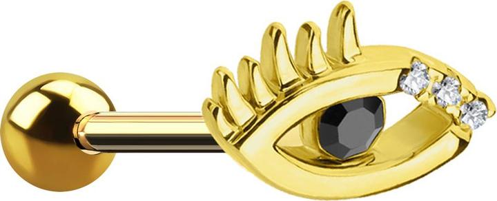 Produktbild Star Piercing Micro Barbell 14k vergoldet Auge (Chirurgenstahl 316L, Messing)