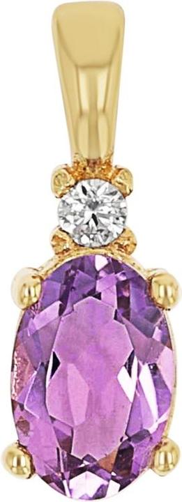 Image du produit Amor Pendentif pour femme, or 375, zirconium synth., améthyste (9 ct, Or 375)