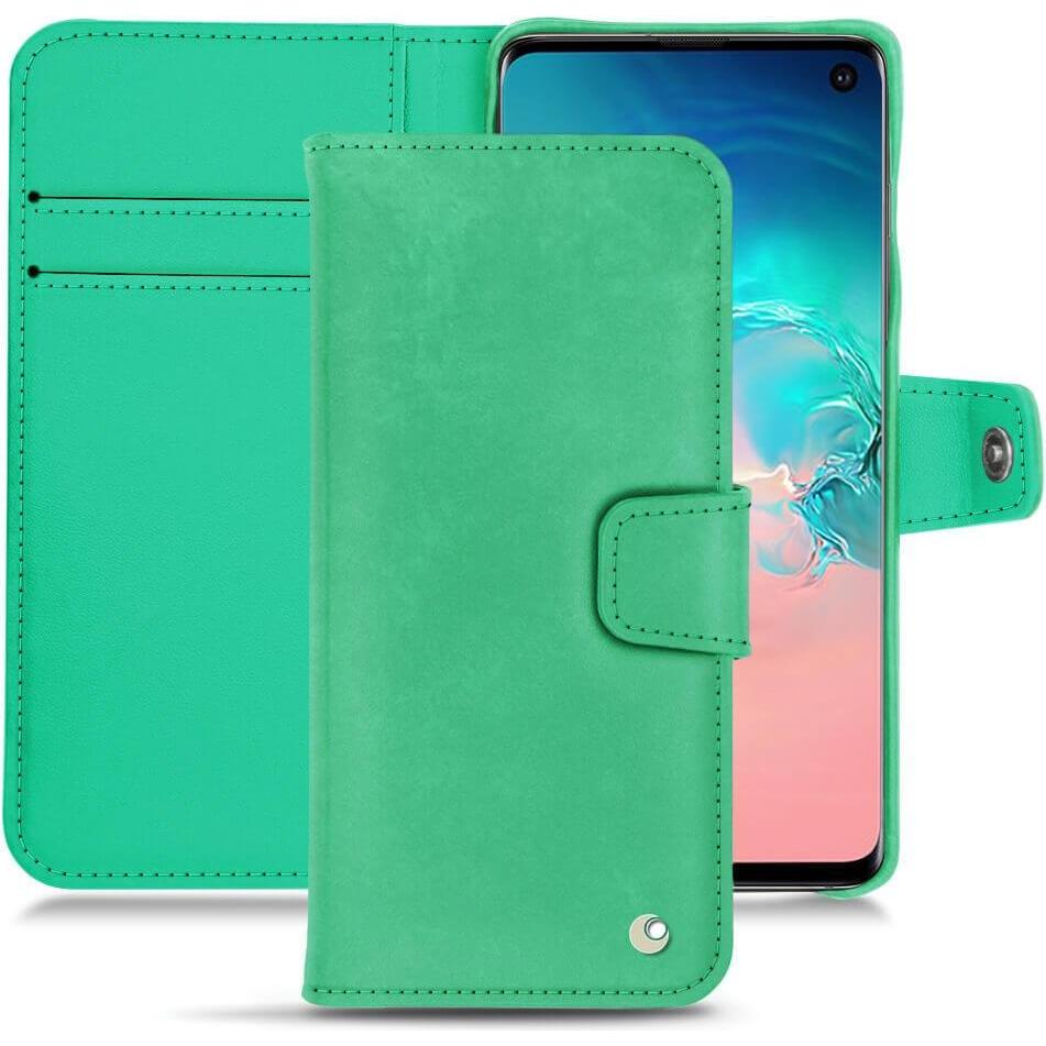 Noreve Lederschutzhülle Wallet (Samsung Galaxy S10e), Smartphone Hülle, Grün