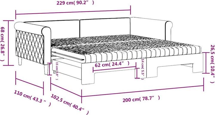 Actual product image vidaXL ausziehbares Tagesbett