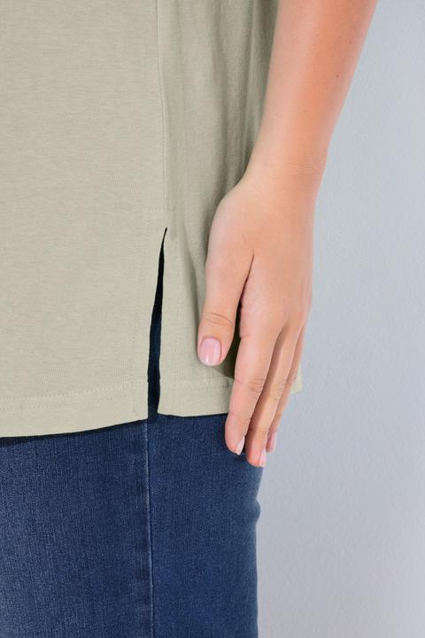 Actual product image Ulla Popken Basic Round Neck Short Sleeve Relaxed Fit Tee (62)