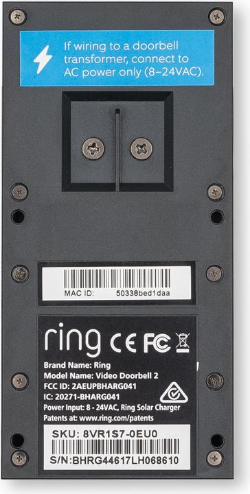 Produktbild Ring Video Doorbell 2 (App, WLAN, Kabellos, Kabelgebunden)