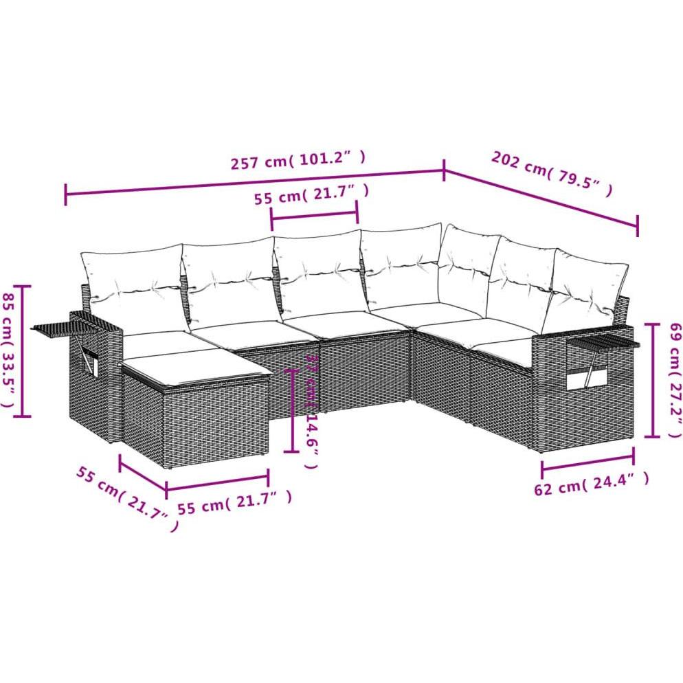 Thumbnail - VidaXL, Gartenlounge, 10-tlg. Garten-Lounge-Set mit Kissen