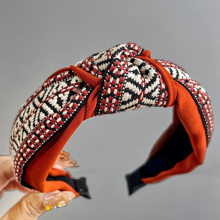 Produktbild Activity Board 1Stück Elegantes kariertes geknotetes Stirnband, modischer Retro-Stil, breites elastisches