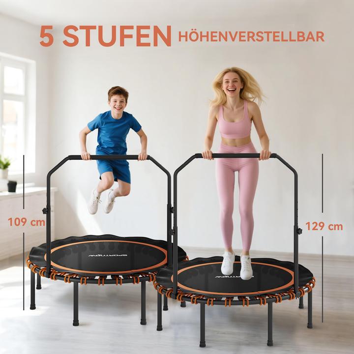Produktbild SportNow Fitness Trampolin Stahl, Kunststoff Schwarz+Orange (114 cm)