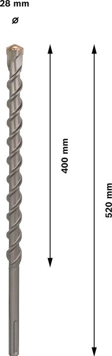 Actual product image Bosch Professional Zubehör PRO SDS max-9 Natural Stone drill bit, 28 x 400 x 520 mm (28 mm)