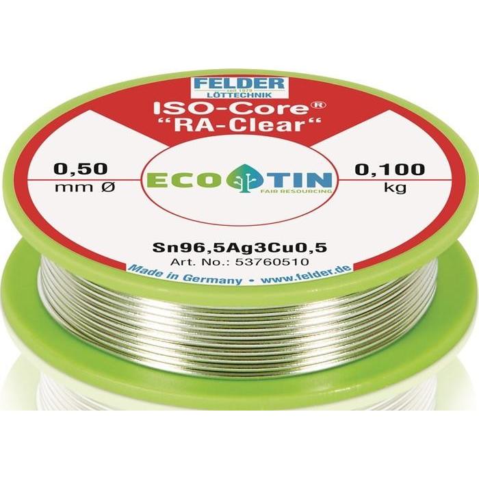 Felder Lötdraht 0,5mm 100g Sn96,5Ag3,0Cu0,5 (Distributore di filo per saldatura), Accessori per saldatore