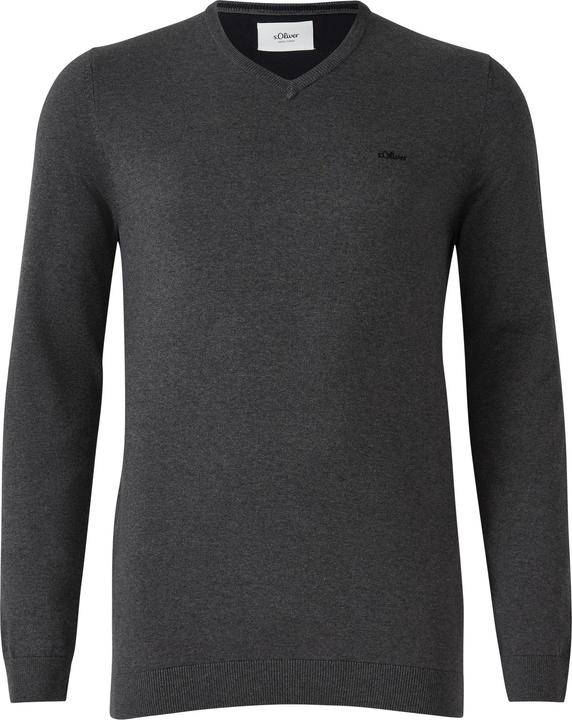 Produktbild s.Oliver Strickpullover Strickpullover mit Logo-Stickerei (XXL)