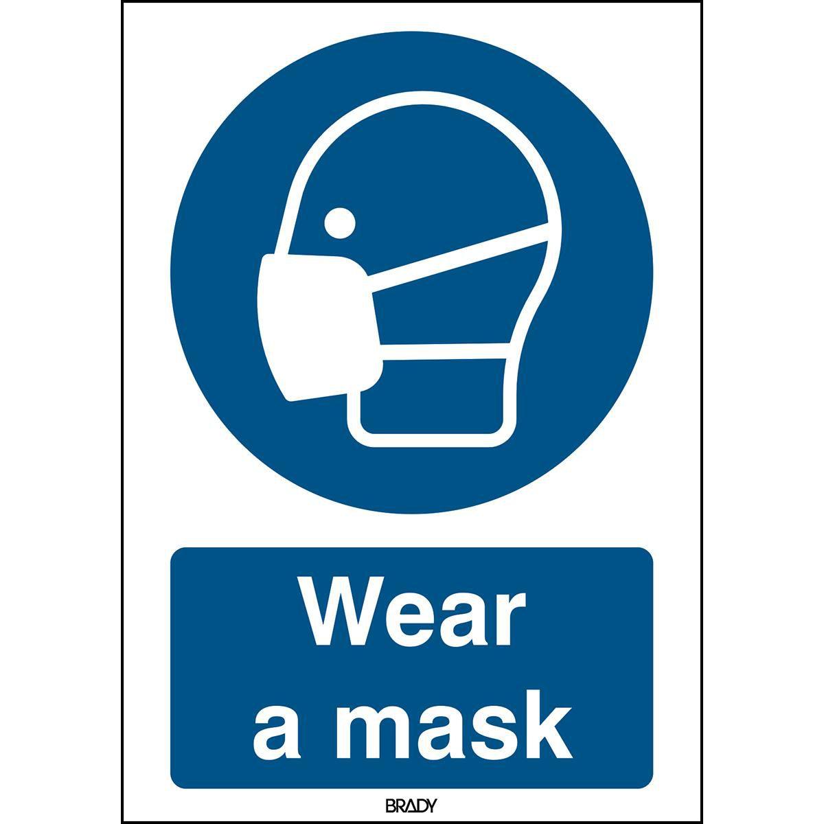 Brady, Etiketten, ISO Safety Sign - Wear a mask