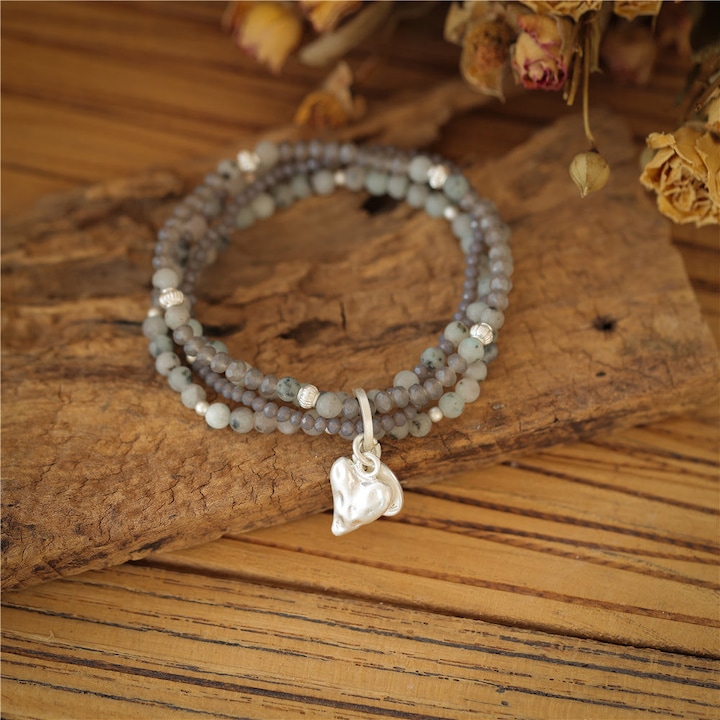 Andreani Armband mit echtem Kiwi Jaspis (8 cm, Steine)