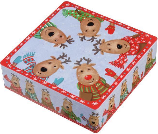 Image du produit Gawol Boîte à biscuits carrée Xmas Party 18,7x18,7x7,2 cm