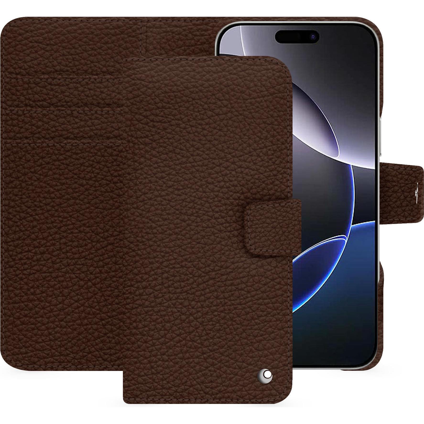Noreve Lederschutzhülle Apple iPhone 16 Pro Max (Apple iPhone 16 Pro Max), Smartphone Hülle, Braun