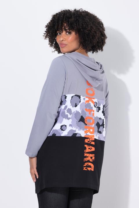Produktbild Angel of Style Long-Sweatjacke, A-Linie, Leo-Streifen, Rücken-Wording (44)