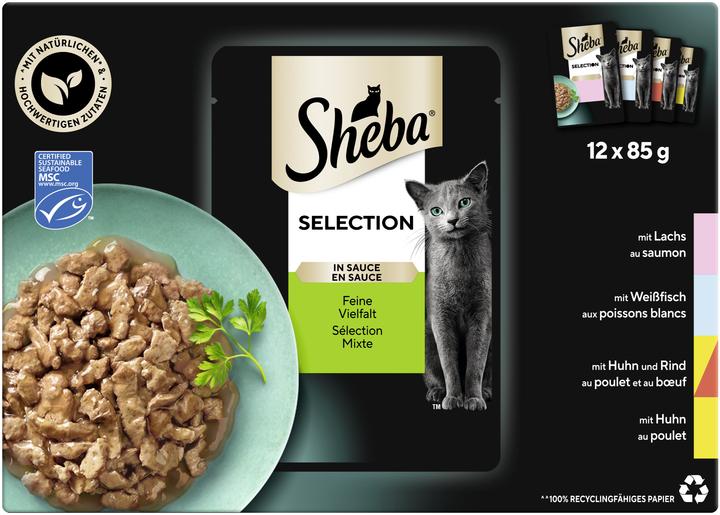 Produktbild Sheba Feine Vielfalt in Sauce MSC (Adult, 12 Stk., 1020 g)