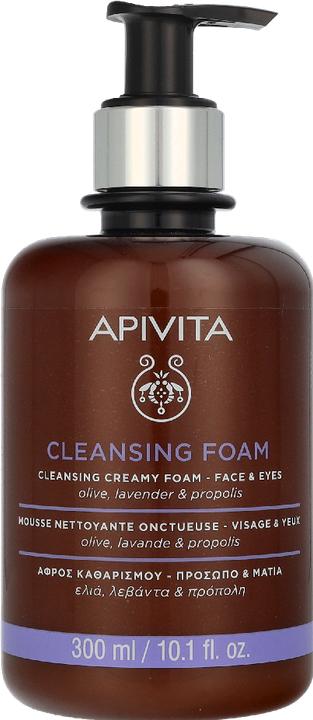 Actual product image Apivita Cleansing foam face and eyes with olive and lavender 300ml (Cleansing Foam, 300 ml)