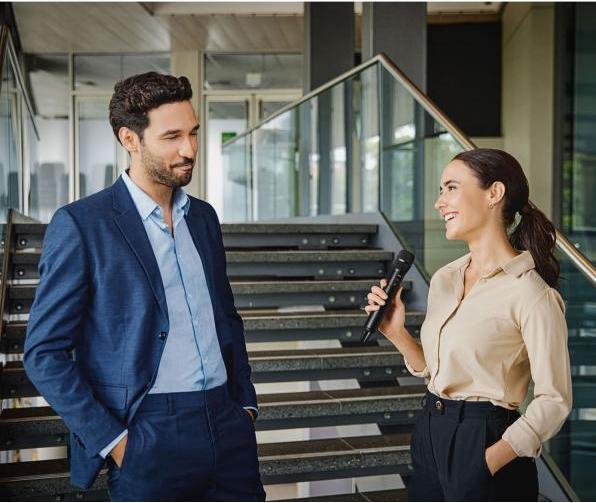 Produktbild RØDE Interview PRO drahtloses Mikrofon mit Windschutz Weiss