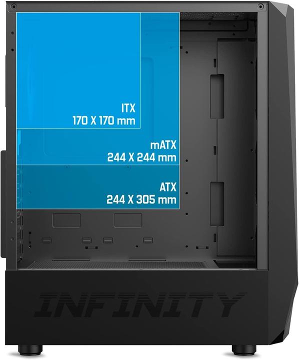 Produktbild Spirit Of Gamer Boitier Moyen Tour Atx Infinity RGB Avec Panneaux Vitrés (Noir) (ATX, mATX, Mini-ITX)
