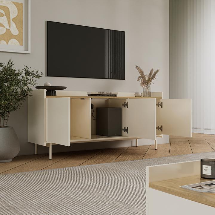 Produktbild Vichy Lowboard Velina, Creme/Eiche, 140 x 63 cm mit 3 Türen