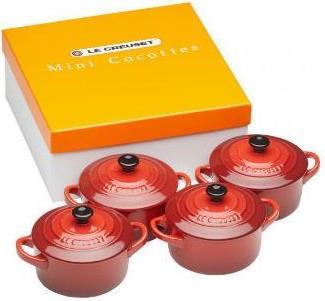 Le Creuset Set de 4 mini-cocotte «rouge cerise»