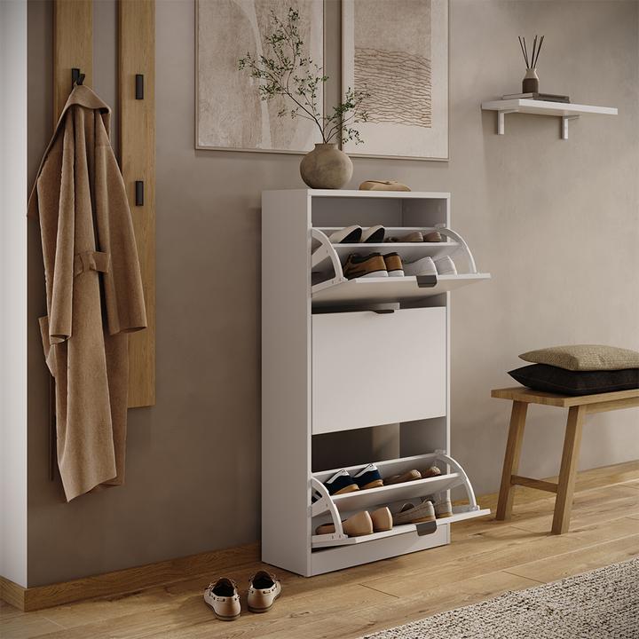 Produktbild Vicco Schuhkipper Gizmo, Weiss, 59 x 112 cm mit 3 Fächern (22 x 59 x 112 cm)