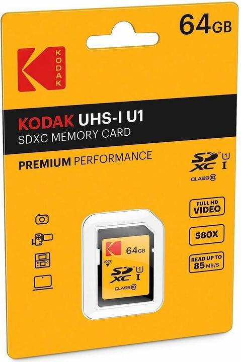 Actual product image Kodak EKMSD64GXC10K (64 GB, SDXC, U1, UHS-I)