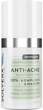 Actual product image Solverx DERMOPEEL peeling 20% kwas azelainowy 30m& (Cleansing scrub, 30 ml)