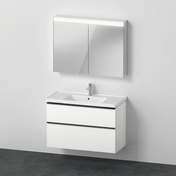 Duravit D-Neo furniture set, furniture washbasin with wall-mounted vanity unit and LED mirror cabinet, 1000x
