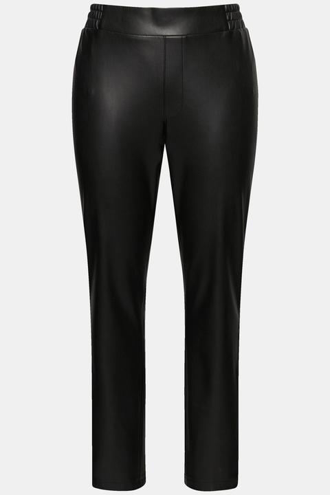Produktbild Ulla Popken Lederoptik-Hose, Kunstleder, Slim, Stretch, Elastikbund (54)