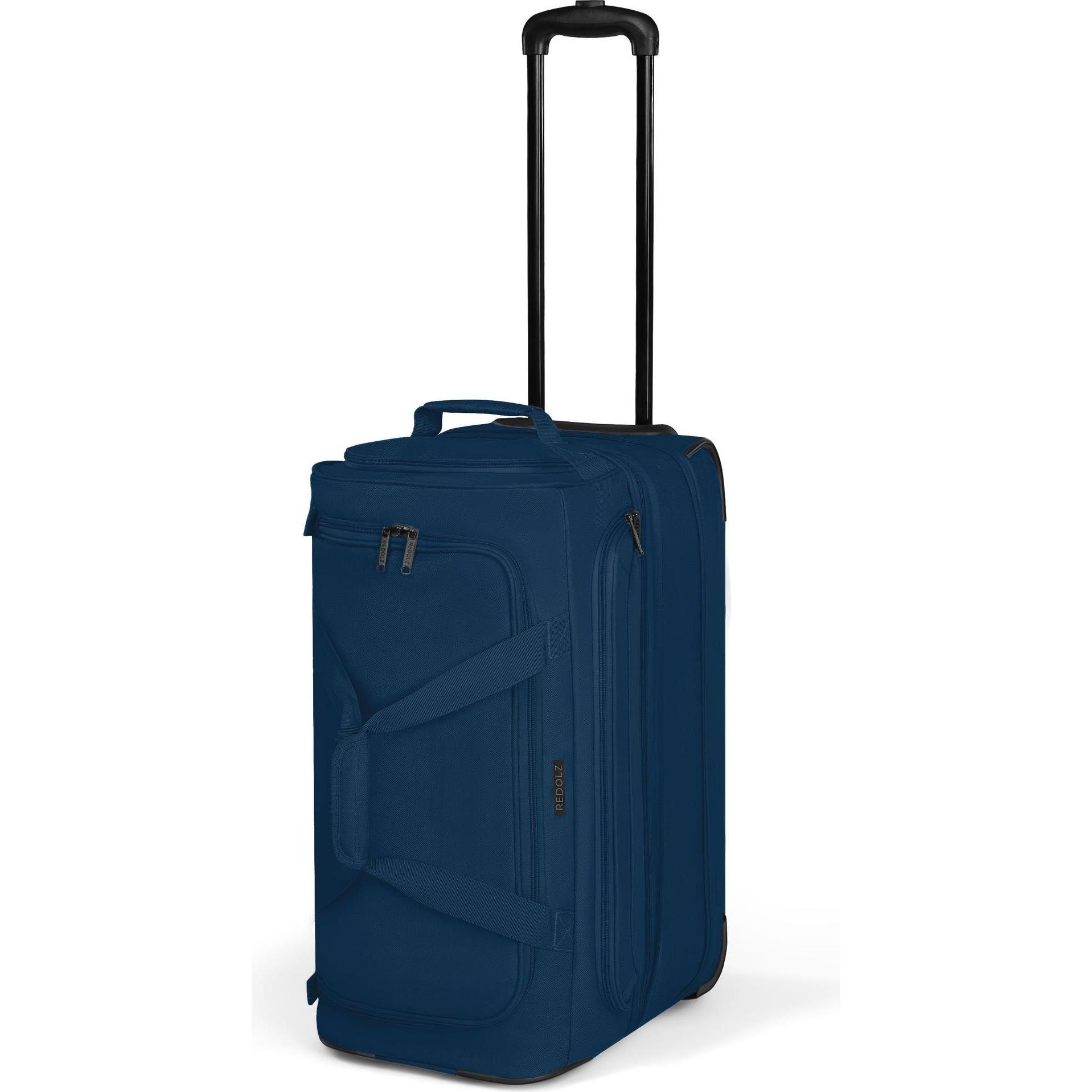 Redolz, Tasche, Duffle Essentials 2 Rollen Reisetasche 55 cm mit Dehnfalte, Blau, (43 l)